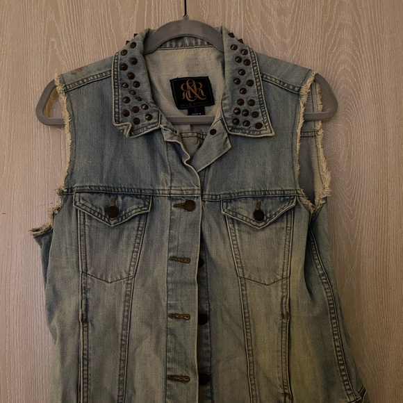 Rock & Republic Studded Denim Vest - Picture 1 of 3